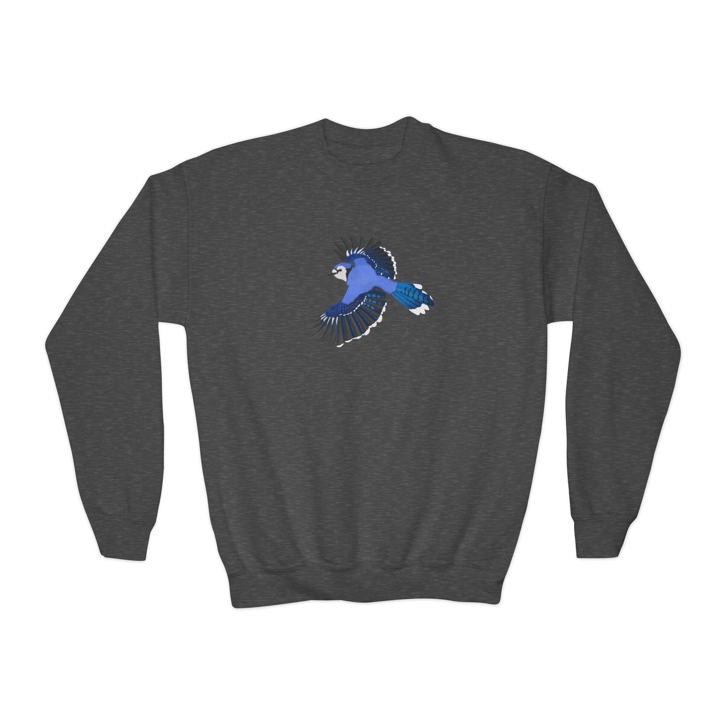 Blue Jay Bird Birding & Birdwatching Youth Crewneck Sweatshirt