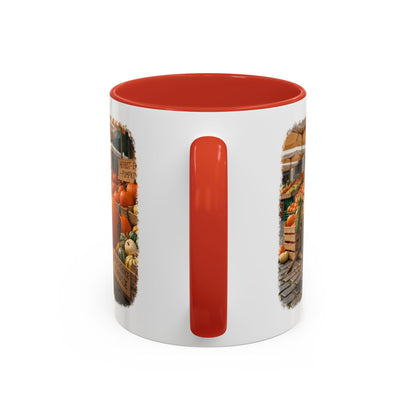 Premium Keramiktasse Rosi Rotkehlchen & der Riesen-Kürbis | 330 ml | Lustiges Geschenk für Vogelfreunde