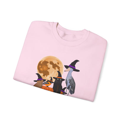 Oriole Robin Shoebill Rabbit with Cat and Bunny Halloween Bird Sweatshirt