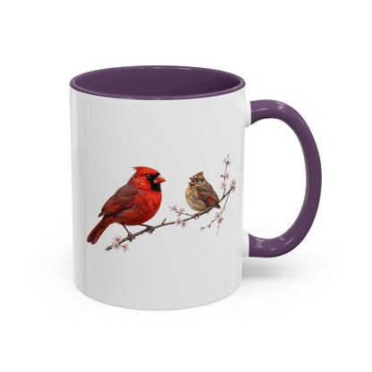 Northern Cardinal & Fledgling Two-Tone Mug | Spring Bird Lover Gift