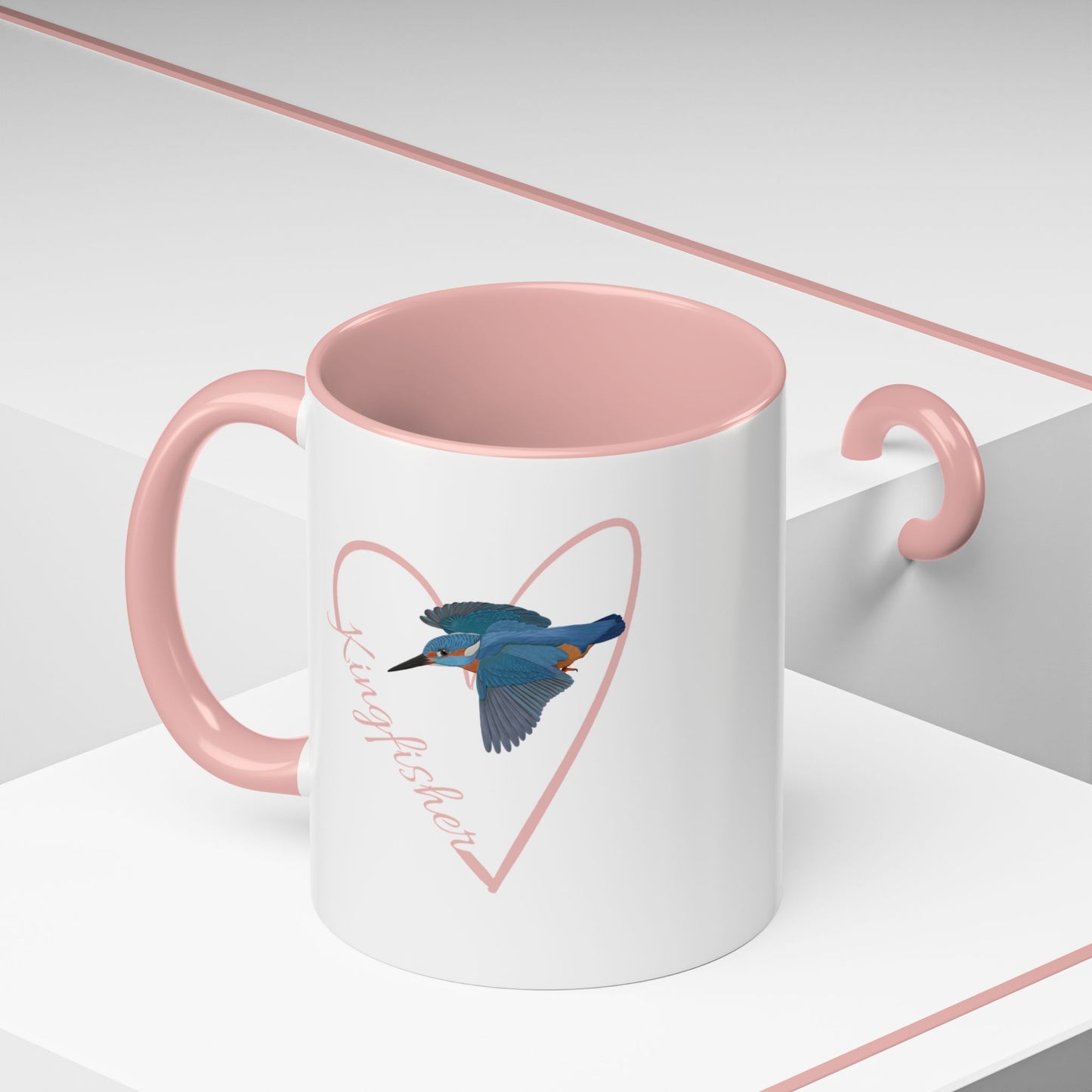 Kingfisher Mug Bird with Heart for Bird Lovers