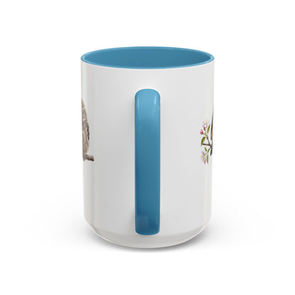 Blue Jay Cardinal Bluebird Little Owl Fledglings Two-Tone Mug | Spring Bird Lover Gift