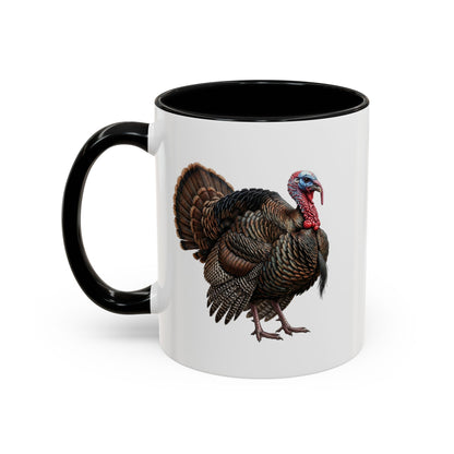 Thanksgiving Turkey Two-Tone Mug | Wild Turkey Bird Art Coffee Cup | Fall Gift