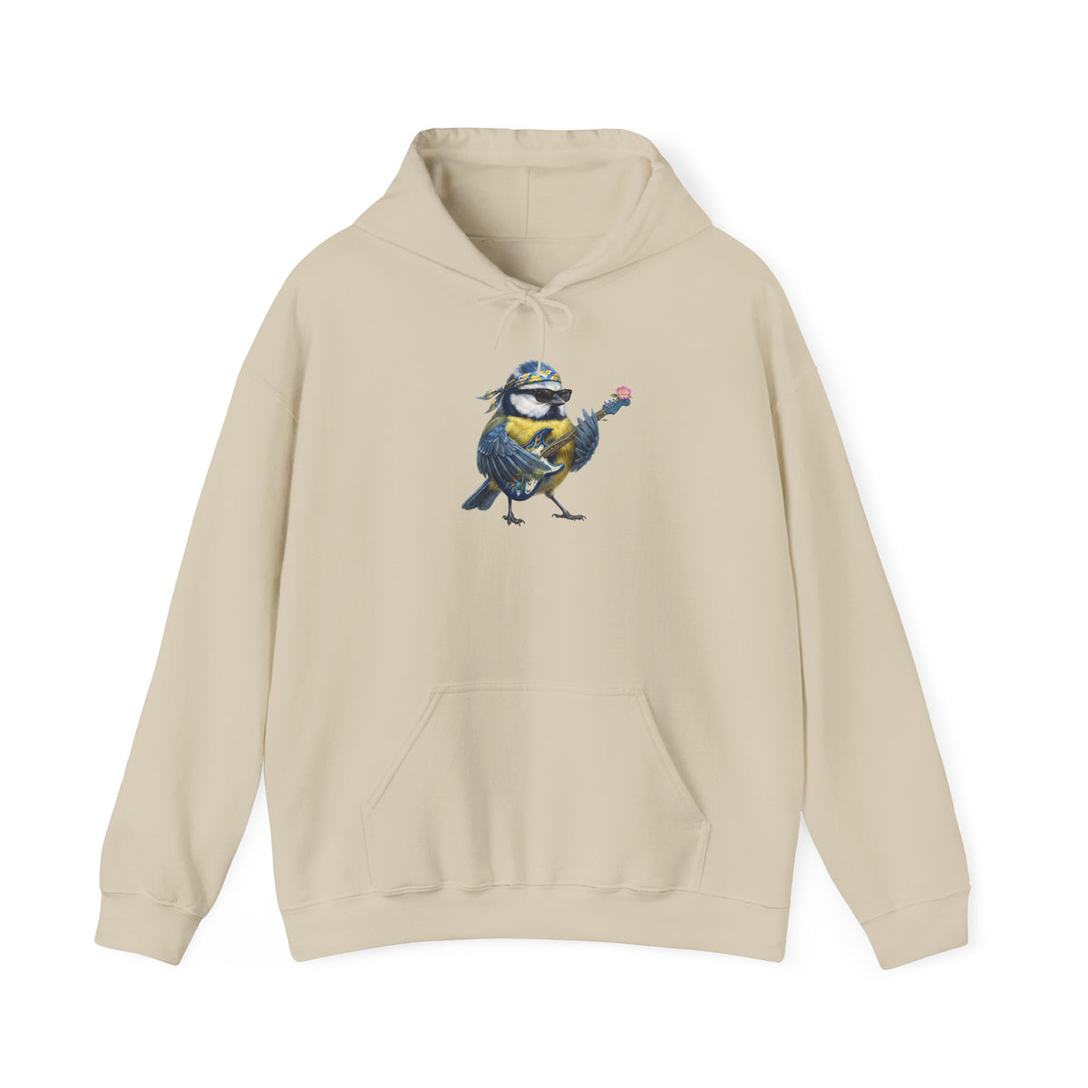 Blaumeise mit Bass-Gitarre Hoodie – Lustiger Kapuzenpullover für Bassisten & Vogelfreunde