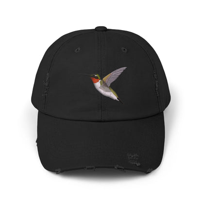 Hummingbird Bird Art Distressed Cap