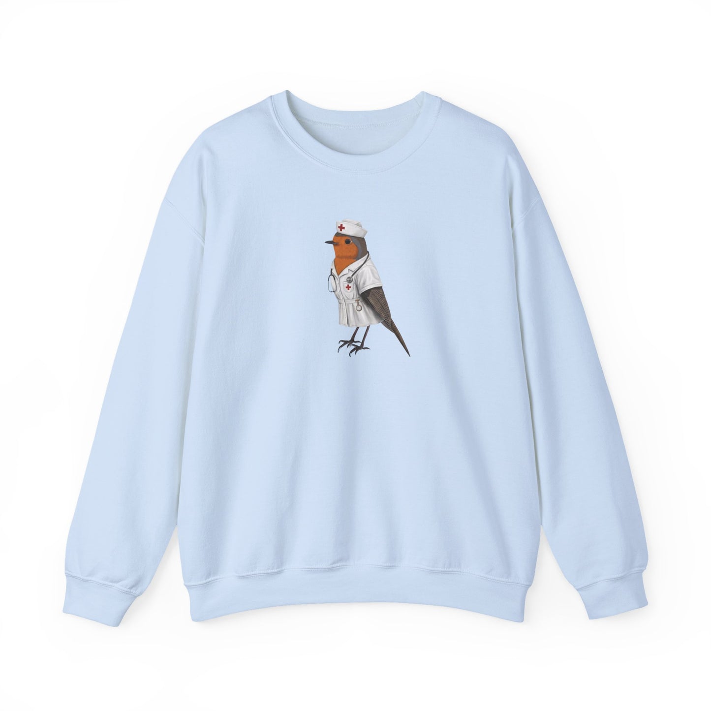 The Nurse Robin Sweatshirt - Cute Bird in Scrubs | RN & Nursing Student Gift