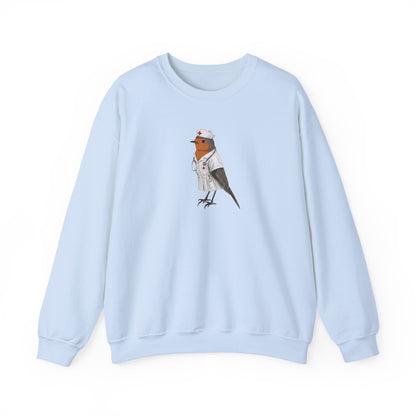 The Nurse Robin Sweatshirt - Cute Bird in Scrubs | RN & Nursing Student Gift