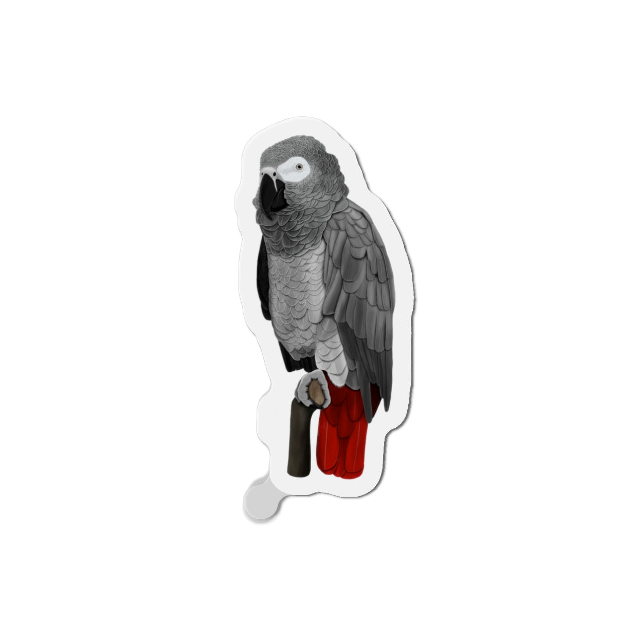 Grey Parrot Bird Magnet