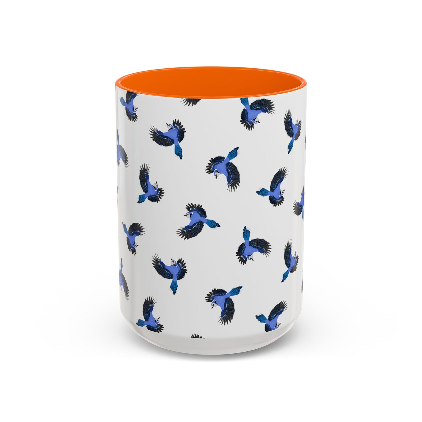 Blue Jay All-Over Pattern Accent Mug | Colorful Bird Lover Gift for Birdwatchers