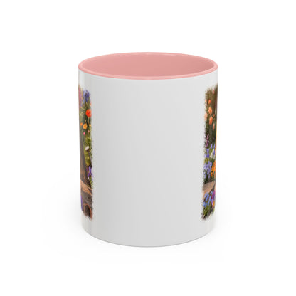 Robin Rosi Flower Bed Mug - Cute Backyard Bird Watcher Gift