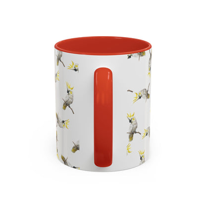 Kakadu Tasse mit Streumuster | Vogelmotiv Kaffeebecher für Vogelbeobachter & Naturfreunde