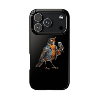 American Robin Singing iPhone Case – Premium Tough Phone Cover Black