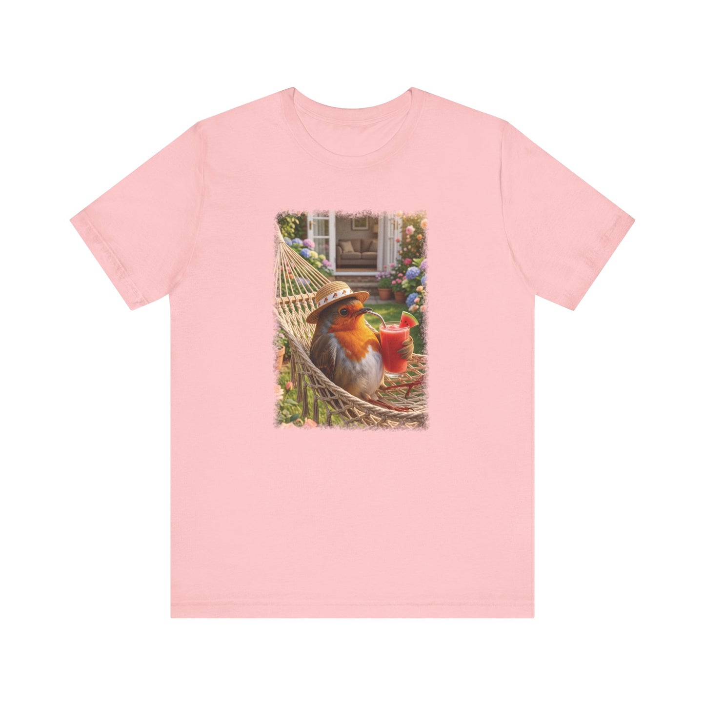 Robin Rosi Hammock and Smoothie T-Shirt for Bird Lovers