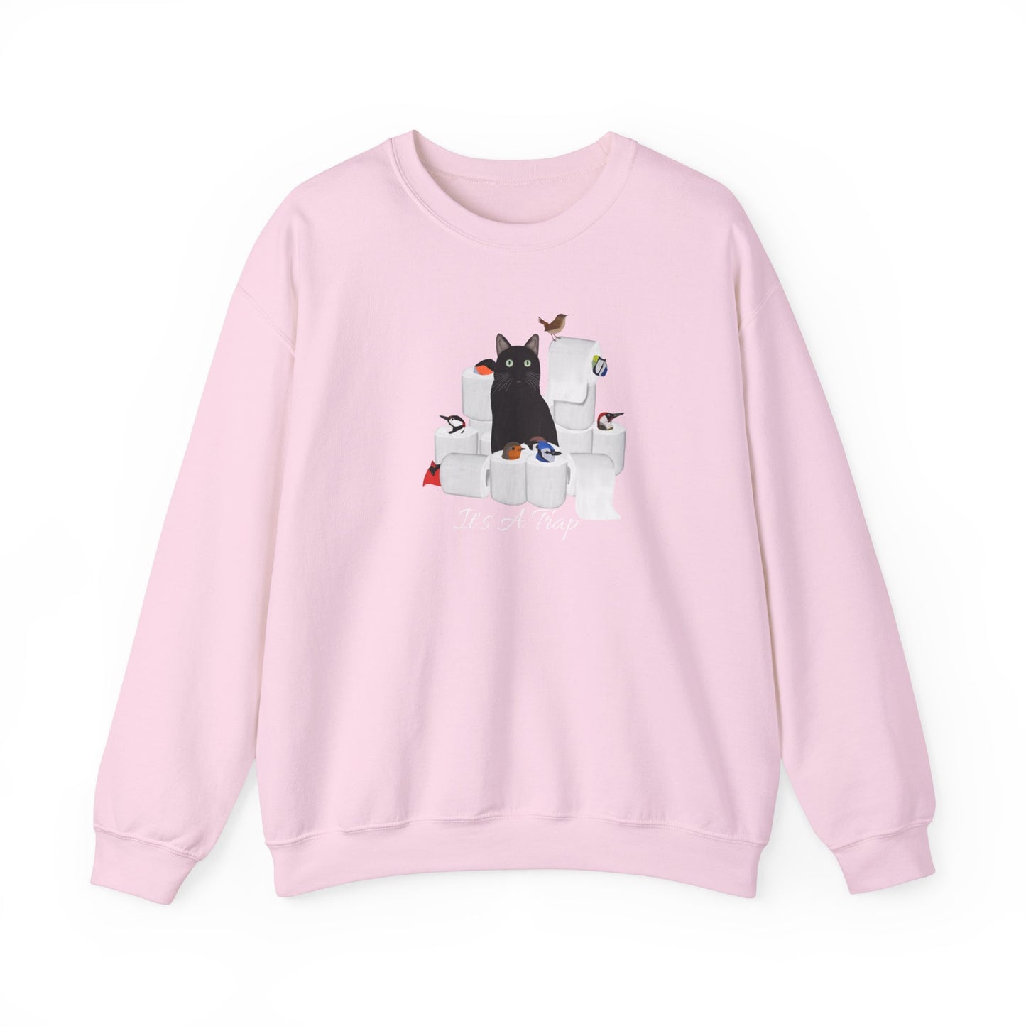 Black Cat with Birds and Toilet Paper Cat Lover Sweatshirt