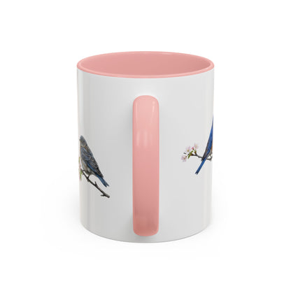 Eastern Bluebird & Fledgling Two-Tone Mug | Spring Bird Lover Gift