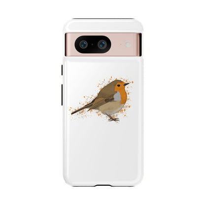 Rotkehlchen Vogel iPhone & Google Pixel Vogelmotiv Handyhülle Weiß