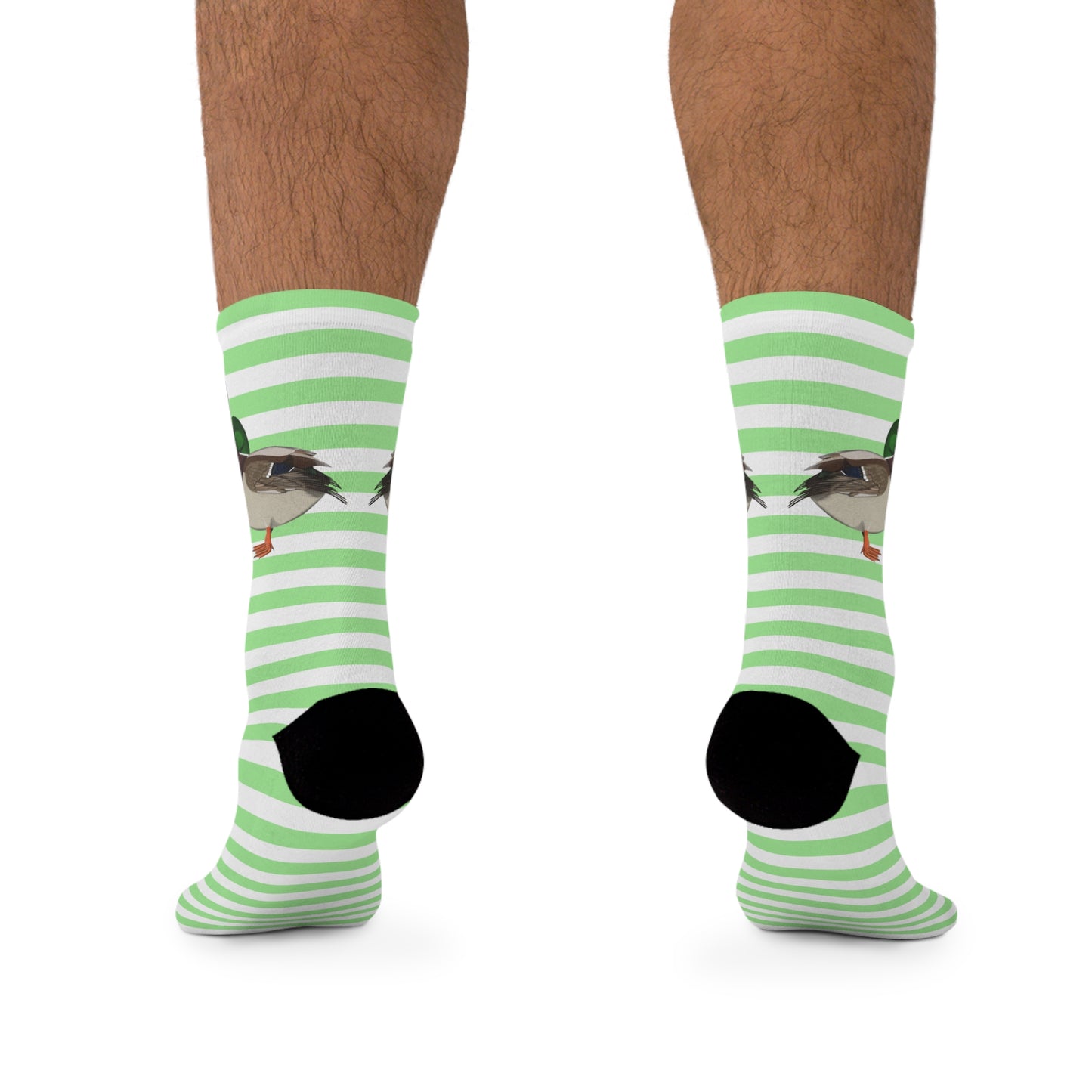 Mallard Stripes Green White Birding & Birdwatching Bird Socks