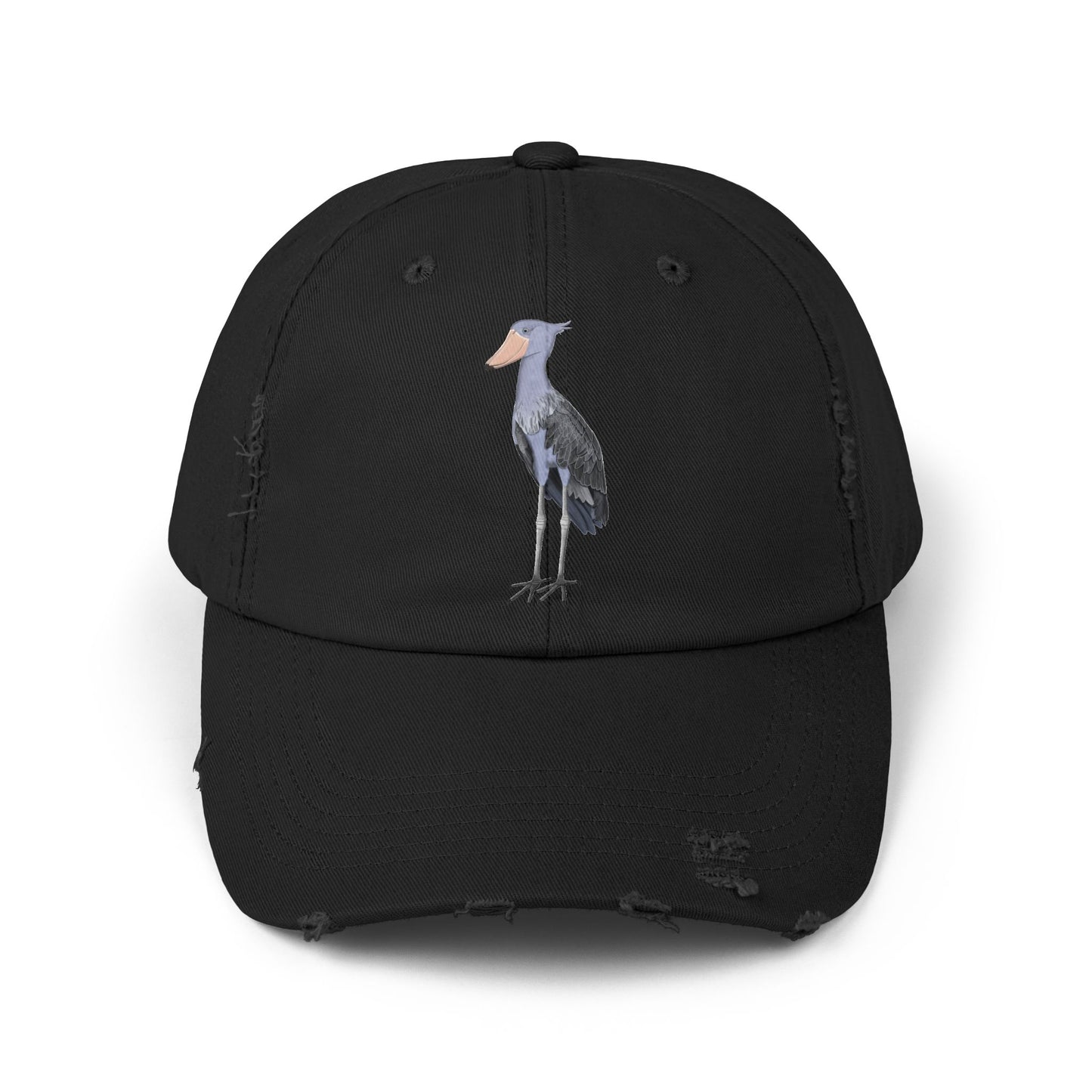 Shoebill Bird Art Distressed Cap