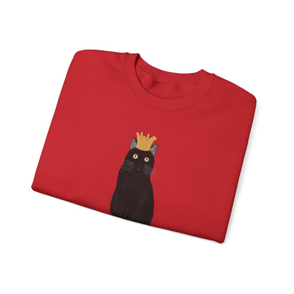 Black Cat with Crown Cat Lover Sweatshirt