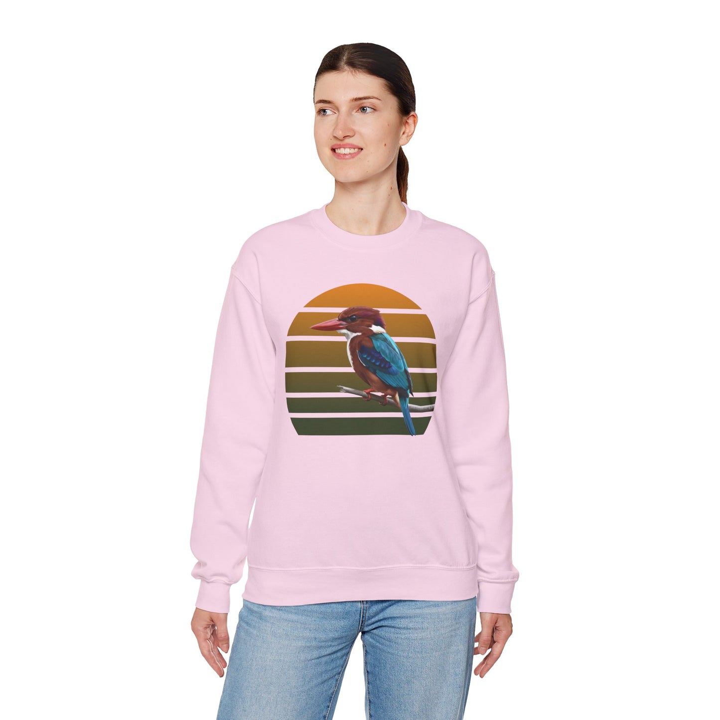 White-Throated Kingfisher Sweatshirt | Bird Watcher Crewneck | Unisex Songbird Gift for Bird Lovers