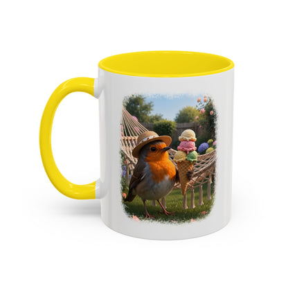 Robin Rosi Ice Cream Garden Premium Mug for Bird Lovers