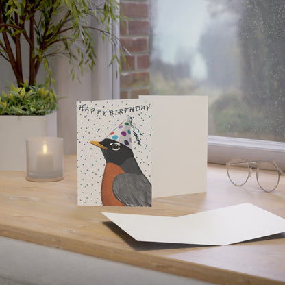 American Robin Birthday Cards on bird card background