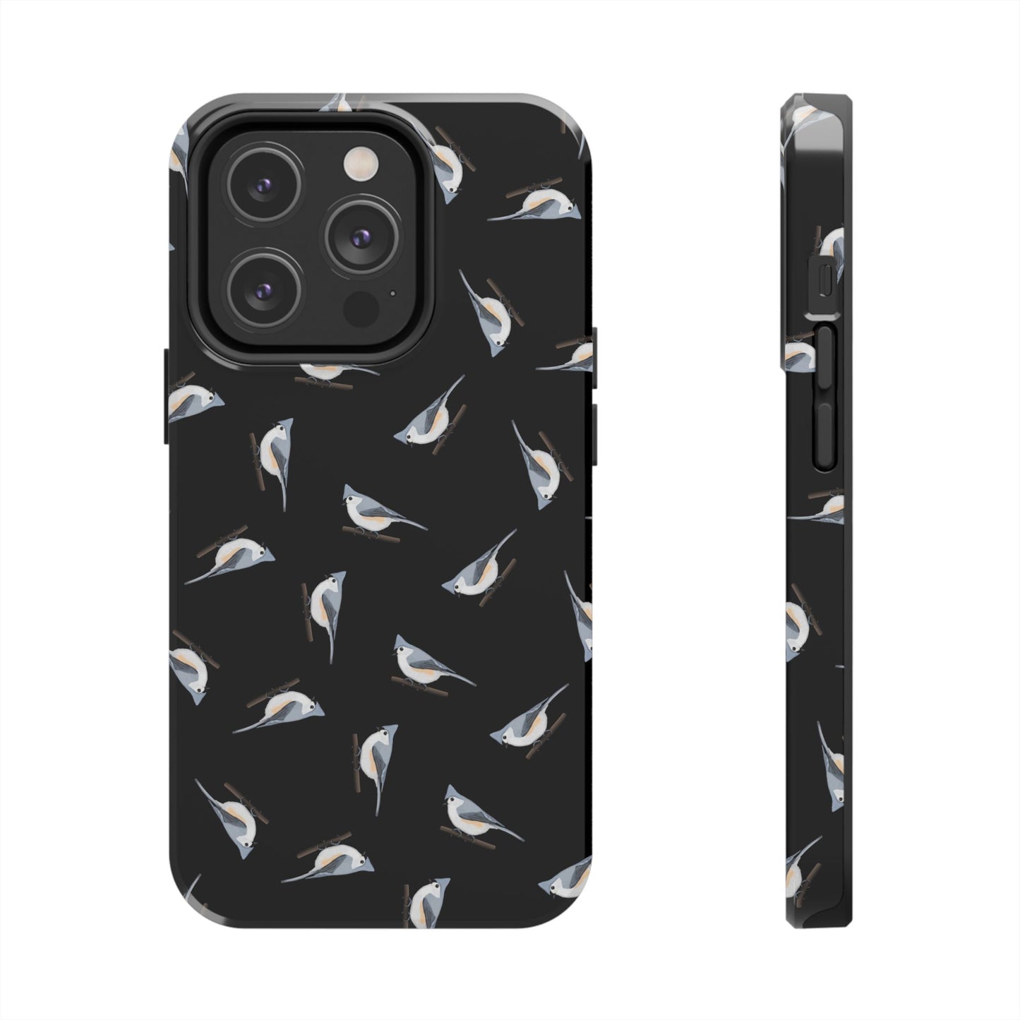 Tufted Titmouse iPhone Case Black – Premium Tough Phone Cover for Bird Lovers
