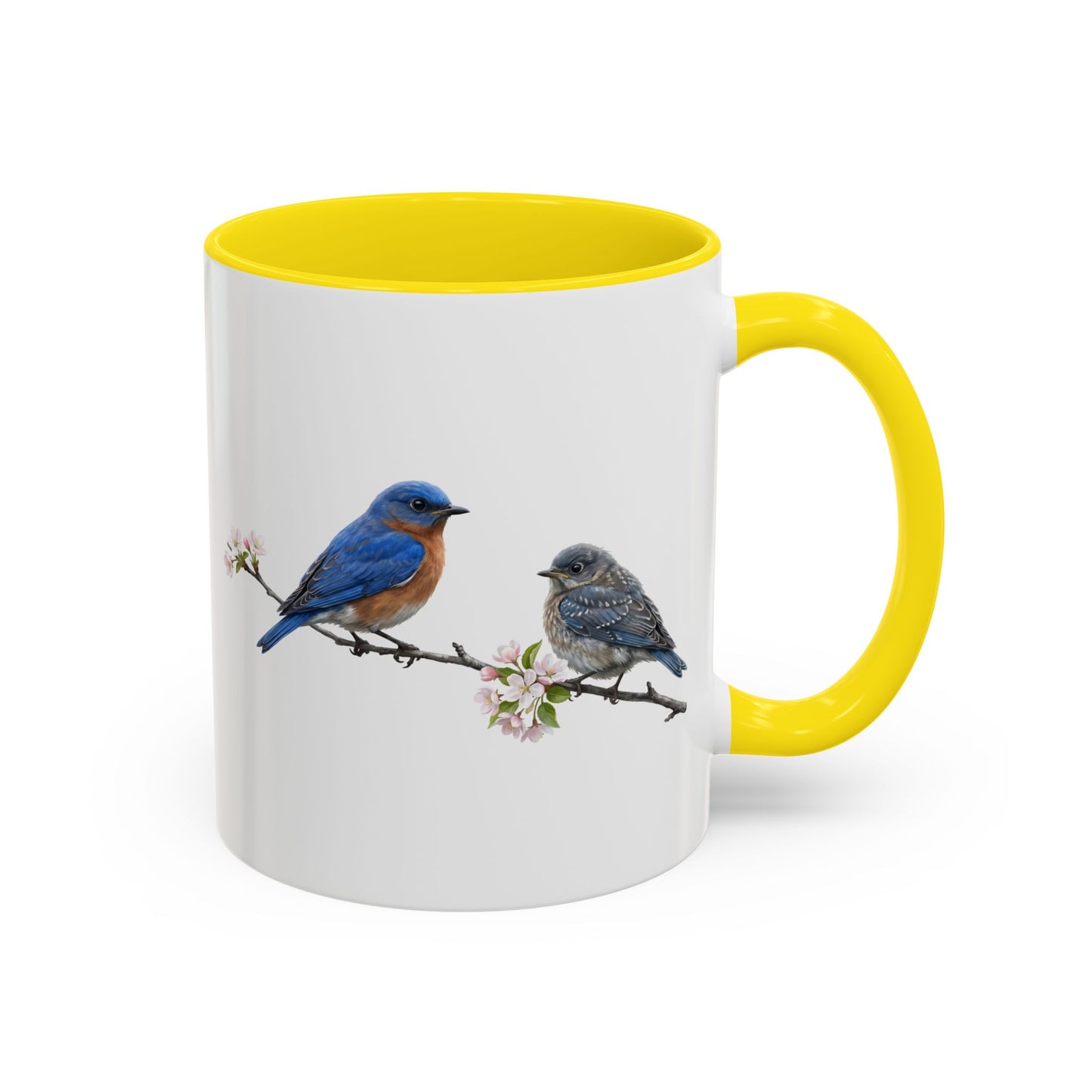 Eastern Bluebird & Fledgling Two-Tone Mug | Spring Bird Lover Gift