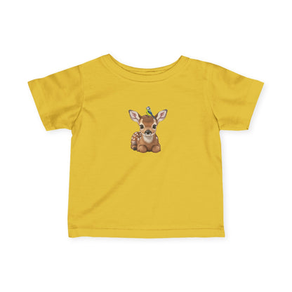 Rehkitz mit Blaumeise Baby T-Shirt Süßes Tiermotiv