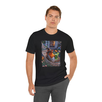 Robin Rosi Halloween Hammock T-Shirt for Spooky Season and Cozy Fall Lovers