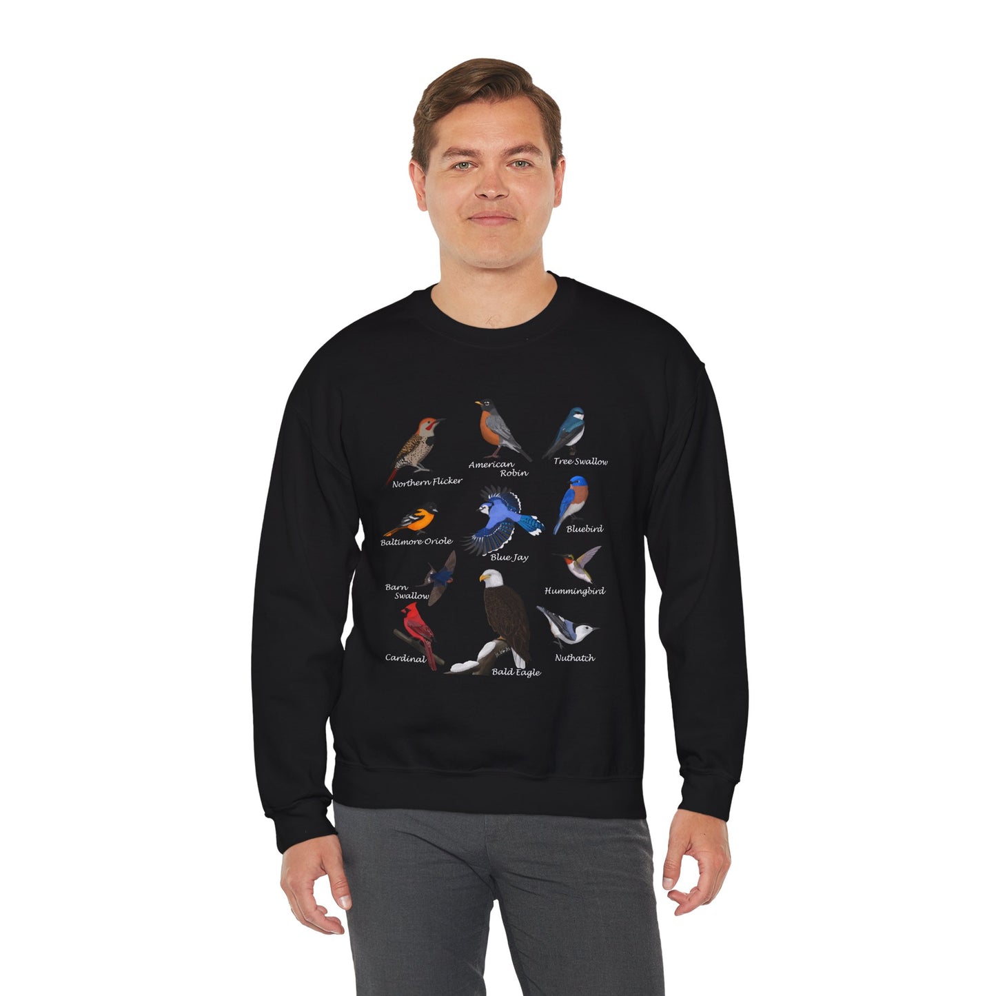 Blue Jay Cardinal Oriole Robin Hummingbird Birding & Birdwatching Bird Sweatshirt