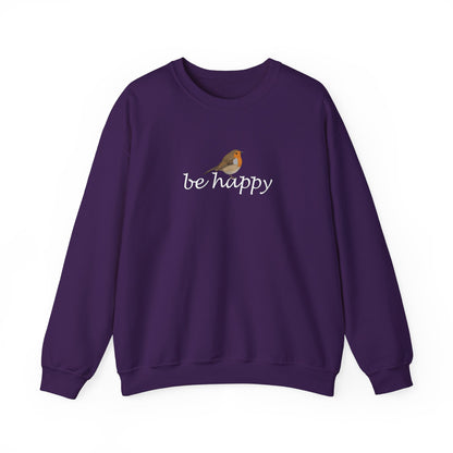 European Robin Be Happy Bird Birding & Birdwatching Sweatshirt