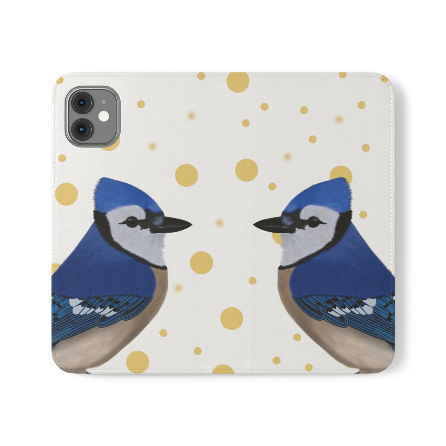 Blue Jay Bird Art Phone Flip Case