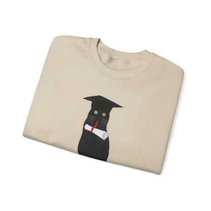 Black Cat Graduate Cat Lover Graduation Sweatshirt