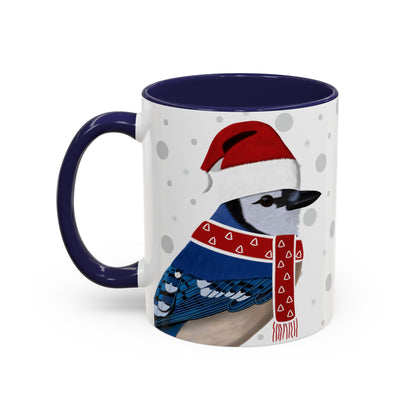 Blue Jay Christmas Bird Coffee Mug