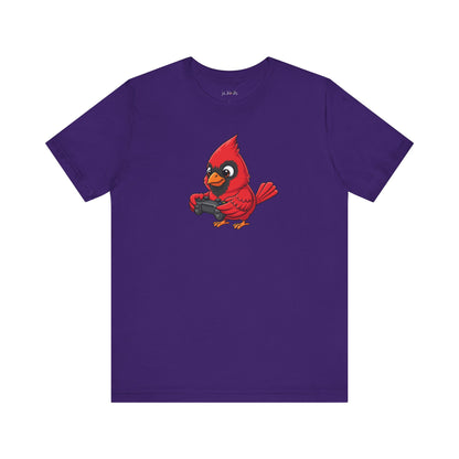 Cardinal Playing Video Games Funny Gamer and Bird Lover T-Shirt