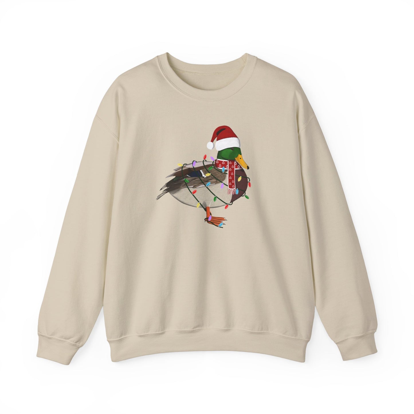 Mallard with Fairy Lights Santa Claus Christmas Bird Sweatshirt