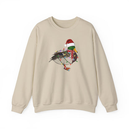 Mallard with Fairy Lights Santa Claus Christmas Bird Sweatshirt