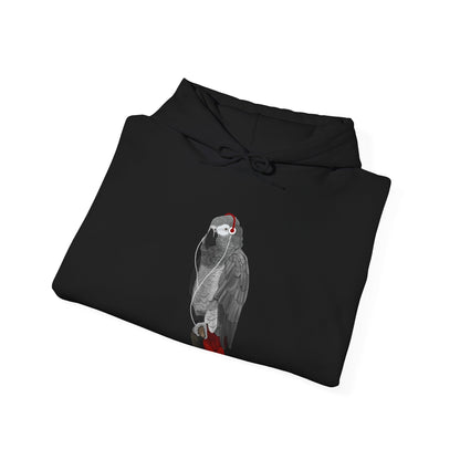 Grey Parrot with Music Headphones Bird Birdwatching Birdlover Hoodie