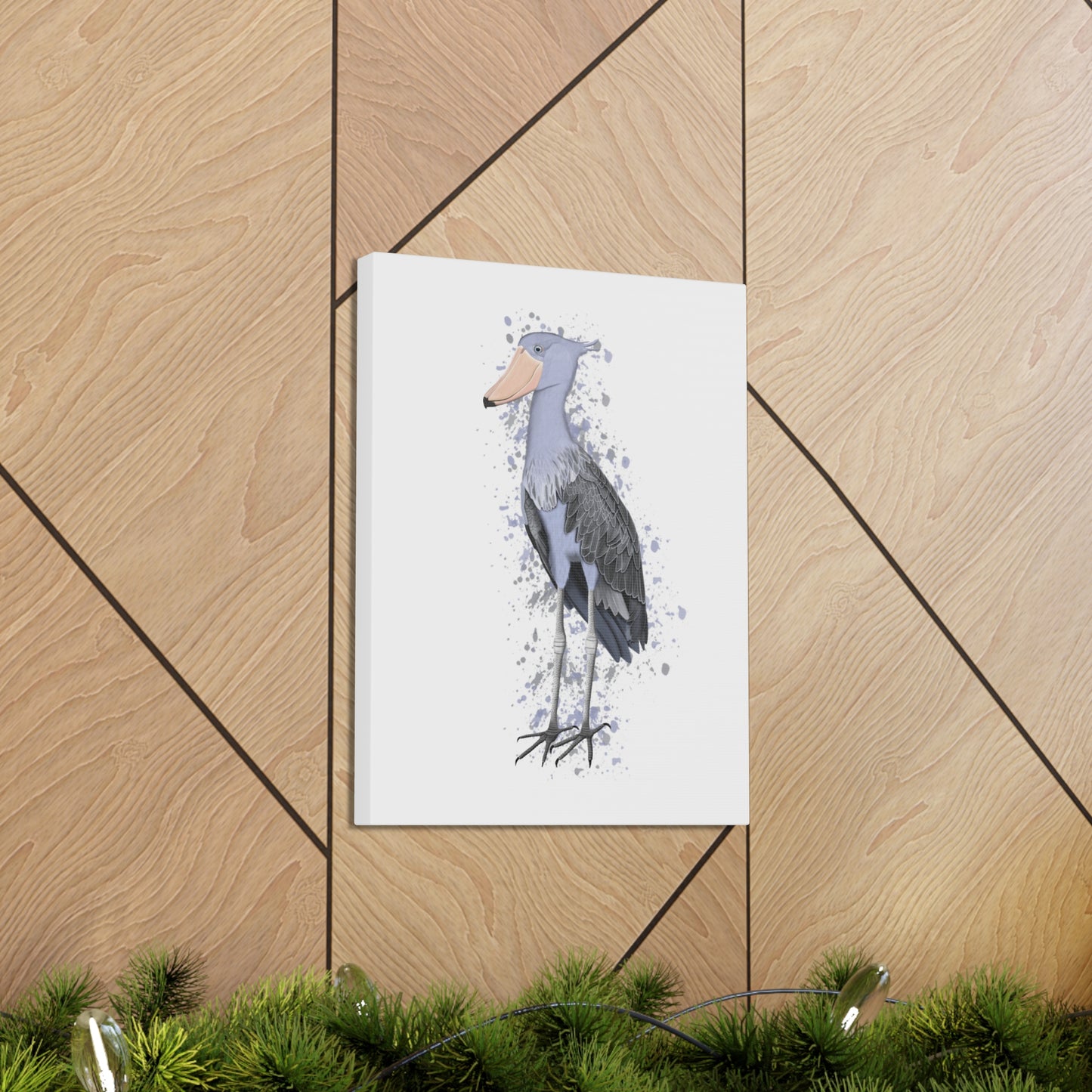 Shoebill Bird Canvas Gallery Wrap White - jz.birds