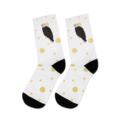 Bald Eagle with Golden Dots Birding & Birdwatching Bird Socks White