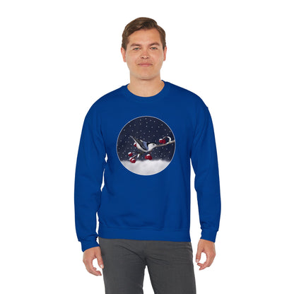 Nuthatch on a Winter Branch Christmas Bird Sweatshirt