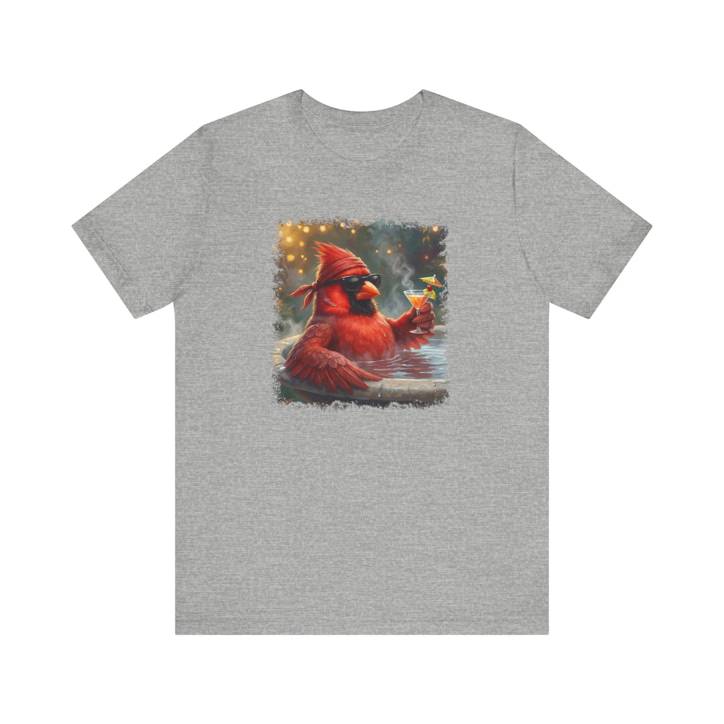 Cardinal Chilling in the Birdbath – Premium Unisex Bird Lovers T-Shirt