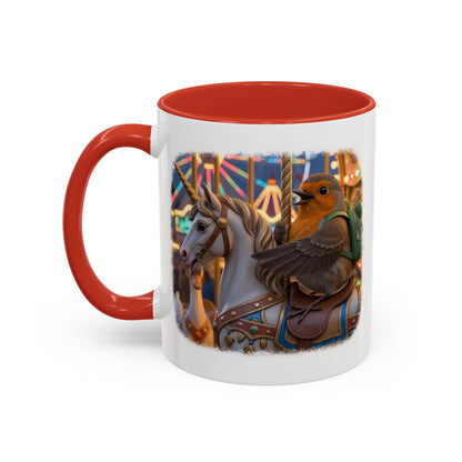 Robin Rosi Unicorn Carousel Premium Mug for Bird Lovers