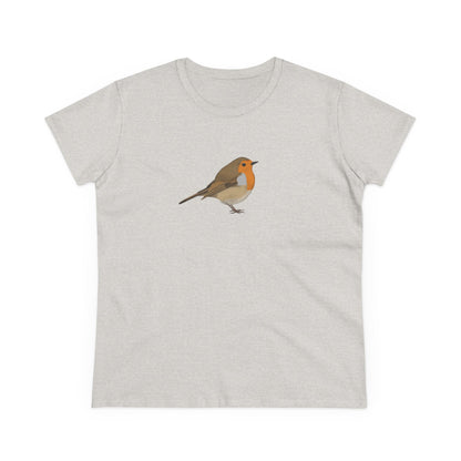 European Robin Bird Design for Birdwatchers and Bird Lovers Women's T-Shirt