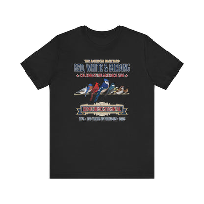 Red, White & Birding Vintage T-Shirt | America 250 Backyard Birds in Athletic Heather