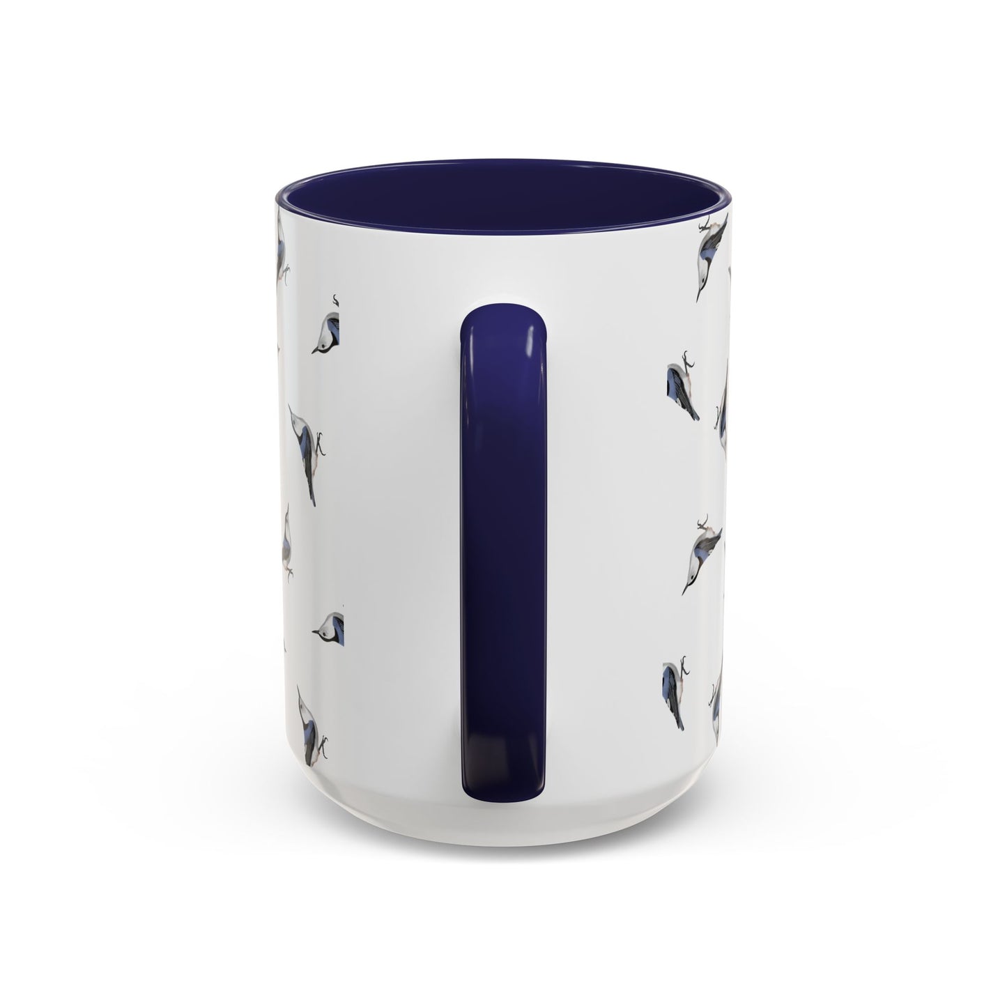 Nuthatch All-Over Pattern Accent Mug | Colorful Bird Lover Gift for Birdwatchers