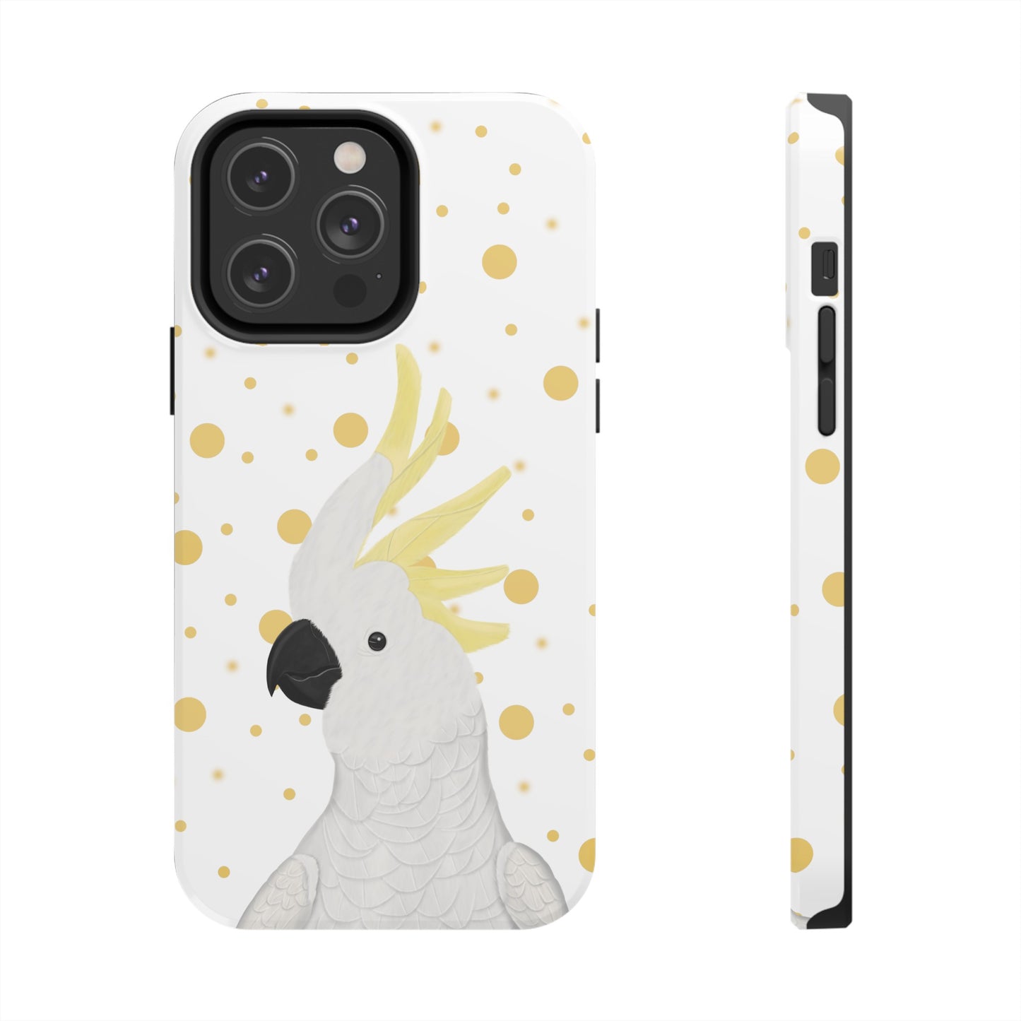 Cockatoo Bird Art Tough Phone Case White