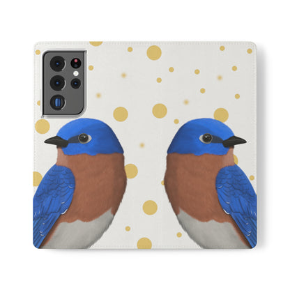 Bluebird Bird Art Phone Flip Case