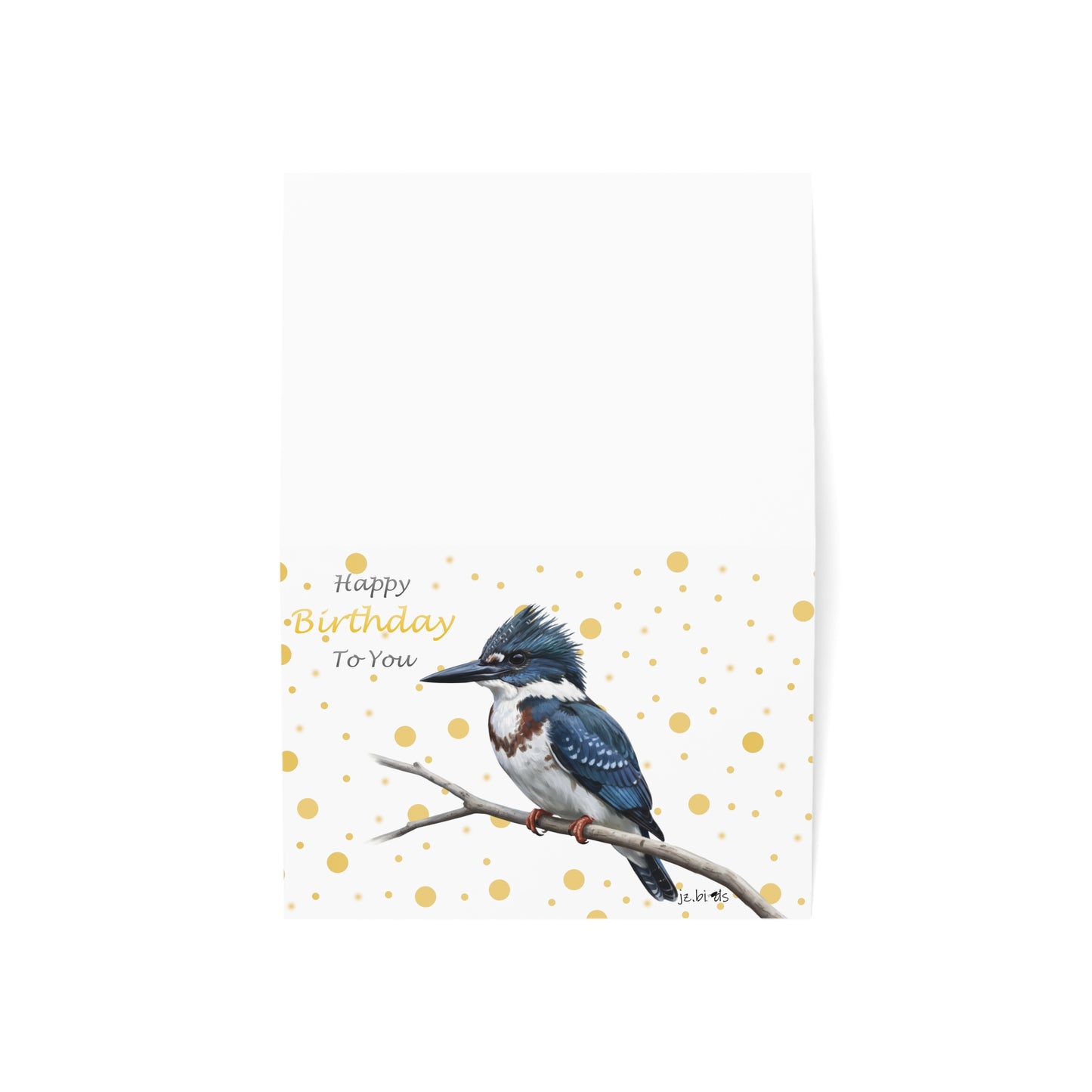 Belted Kingfisher Birthday Card – Premium Matte Bird Greeting Card